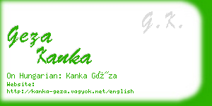geza kanka business card